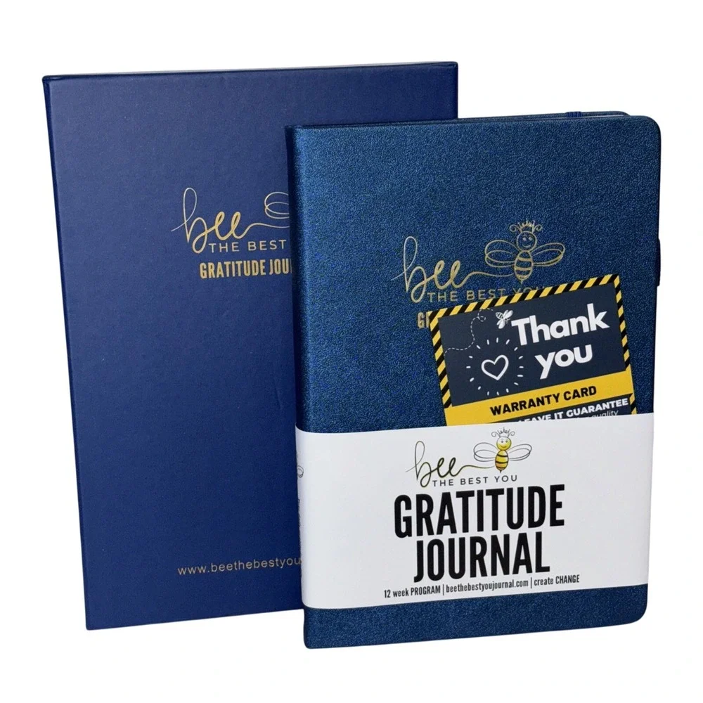Bee The Best You Gratitude Journal Navy Blue 12 Week Program Planner Gift Box